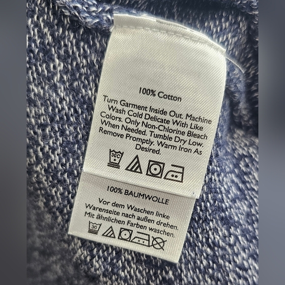 Eddie Bauer Women's Long Sleeve V-Neck Tight Knit Sweater Blue White Size Small - Picture 10 of 13